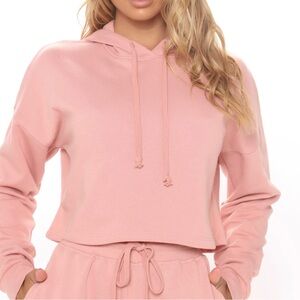 Fashion Nova Blush Pink Cropped Hoodie